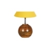 Yellow cotton with Natural Wood Table Lamp