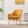 Ellie Solid Wood Accent Chair in Yellow Colour