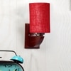 Devansh Solid Wood Electric Wall Light in Maroon Colour with Maroon Shade Count of 1 Light