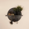 Lotus Wooden Wall Shelf Organiser With Key Holders