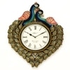 Wooden Peacock Handpainted Clock In Multicolour By Craft Tree