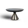 Ava Glass Coffee Table In Brass Finish