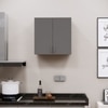 2 Doors Modular Wall Mounted Kitchen Cabinet With Adjustable Shelf In Slate Slate Grey Finish