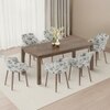 Atlas Solid Wood 6 Seater Dining Table with 6 Rochelle Lounge Chair