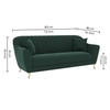 Rivo Velvet 3 Seater Sofa In Green Color