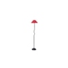 Autumn Red Fabric Floor Lamp with Black Iron Base
