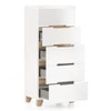 Oslo High Gloss Tall Chest Of Five Drawers Finish - white