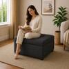 Doe Buck Modern Tufted Storage Ottoman Bench in Grey Colour