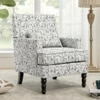 Lark Printed Human Canvas Fabric Lounge Chair in White Colour