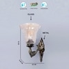 Devansh Metal Electric Wall Light in Antique gold Colour with Transparent Shade Count of 1 Light