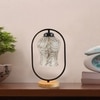 Devansh Multicolor Glass Wooden & Iron  Table Lamp -17 Inch Height  -Apl