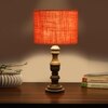 Devansh Orange  Jute   Table Lamp With  Wood Natural Base (7X17.5 Inches)-17