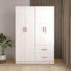 Ren 4 Door Engineered Wood Wardrobe in Silver Oak Finish
