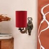 Devansh Metal Electric Wall Light in Antique Gold Colour with Red Shade Count of 1 Light