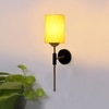 Devansh Metal Electric Wall Light in Black Colour with Yellow Shade Count of 1 Light