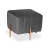 Doe Buck Regent Channel Tufted Velvet Ottoman Stool in Grey Colour with Rose Gold Legs