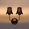 Devansh Dual Gold Metal  Wallmounted Lamp With Cotton Gold Metal  Shade
