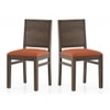 Atlas Solid Wood Dining Chair in Danish Walnut Finish & Burnt Orange Colour - Set of 2