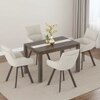 Atlas Crest Solid Wood 4 Seater Dining Table With Bren Swivel Dining Chairs