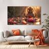 The Castle Decor Goddess Laxmi Wall Painting Wooden Framed 27x48 Inch (Style 10)