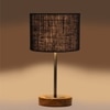 Devansh Black  Jute   Table Lamp With  Natural  Wood Base  & Steel Pipe (7X17 Inches)-17