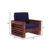 Maruti 1 Seater Wooden Sofa (Blue Colour, Teak Finish)