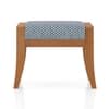Ibha Solid Wood Single Seater Entryway Bench In Amber Walnut Finish with Indigo Crest Colour