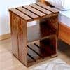 Arista Sheesham Wood Bedside Table in Teak Finish