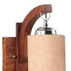 Devansh Solid Wood Electric Wall Light in Brown Colour with Beige Shade Count of 1 Light