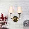 Devansh Dual Gold Metal  Wallmounted Lamp With Cotton Off-White Shade