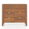 Toledo Solid Wood Chest of 6 Drawers In Amber Walnut Finish