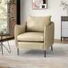 Lucas Solid Wood Accent Chair in Beige Colour