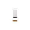 Eulalie white & black cotton table lamp with Square Natural Wood Base