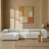 Elegantedge Wood Right Aligned 3-Seater With Upholstery Non Storage Sofa In White Colour