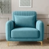 Monly Velvet 1 Seater Sofa Aqua Blue Color