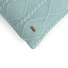 Cable Moss Dull Blue Cotton Cushion Cover 16X16  Inches