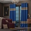 Stoa Paris Satin Long Door Curtains,Room Darkening Blackout Curtains -Pack of 2, Celestial Blue -With Back Lining