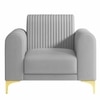 Veniza Velvet 1 Seater Sofa In Grey Colour