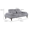 Barret 2 Seater Fabric Sofa in Grey Ice Colour