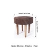 Nayla Solid Wood Stool in Brown Sparkle Velvet Fabric