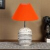Orange cotton with White Brushed Wood Table Lamp