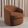 Andean Swivel Solid Wood Accentrel Chair in Brown Colour