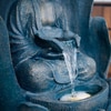 Leaf Buddha Lime Green Fiber Glass Indoor Fountain