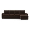Apollo Sofa (Colour : Dark Earth, Cushion : Hard, Back Type : High Back, Seating Capacity : Right Aligned 3 Seater + Right Aligned Chaise + Ottoman)