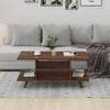 Anatdol Standard Engineered Wood Coffee Center Sofa Tea/Teapoy Console Table For Sofa Set Living Room Home Hall (Brown Maple)