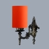 Devansh Metal Electric Wall Light in Antique Gold Colour with Orange Shade Count of 1 Light