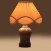 Devansh Off-White Vintage  Cotton Pleated Shade Lamp With Wood & Mosaic Glass Base For Decoration/Office/Home/Gifting/Study For Decoration/Office/Home/Gifting/Study