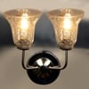 Devansh Steel Electric Wall Light in Steel Colour with Transparent Shade Count of 2 Lights