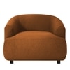 Morgen Boucle Fabric 1 Seater Sofa In Orange