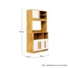 Hexa Red Crockery Unit Multipurpose Wooden Cabinet in Giant Wood And Frosty White Colour